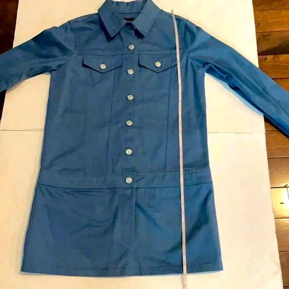Zara Utility dress Cobalt blue Button up Collared NWT Size S Retro Casual NWT - Picture 9 of 11